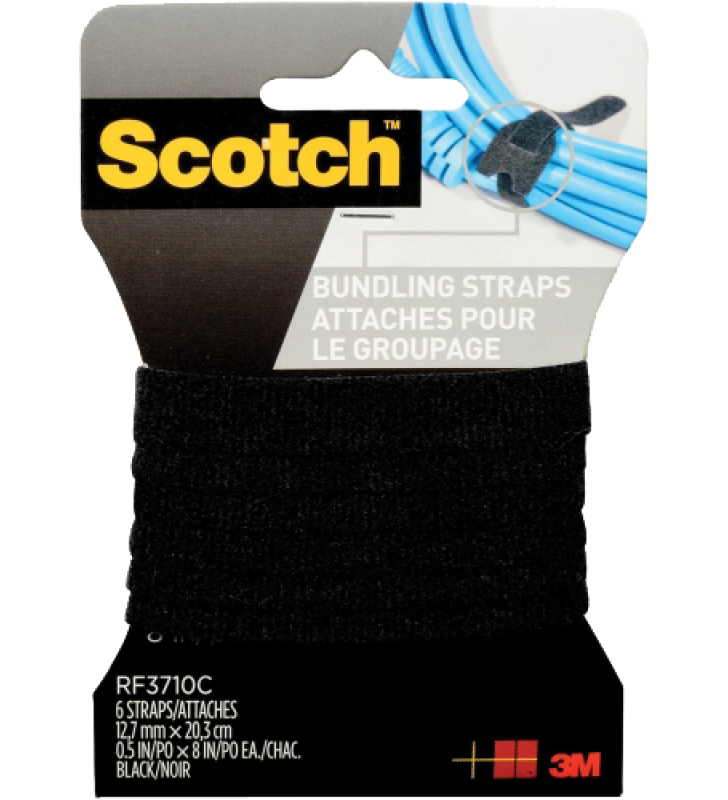3M Scotch® 3710 Black Bundling Straps 1/2" x 8"