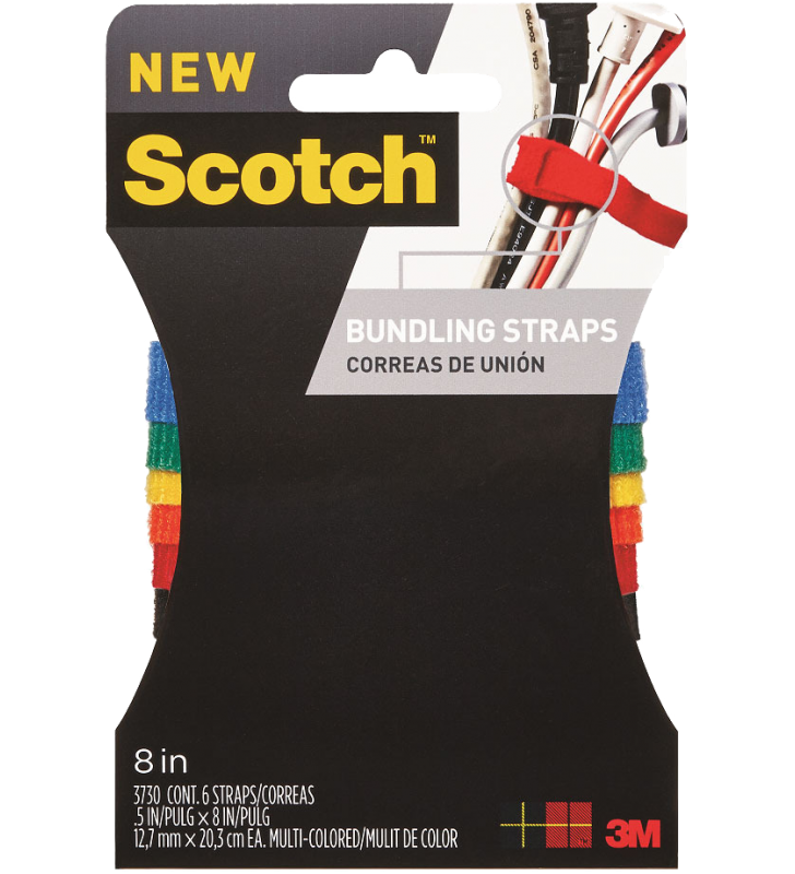 3M Scotch® 3730 彩色魔術索帶 1/2" x 8"