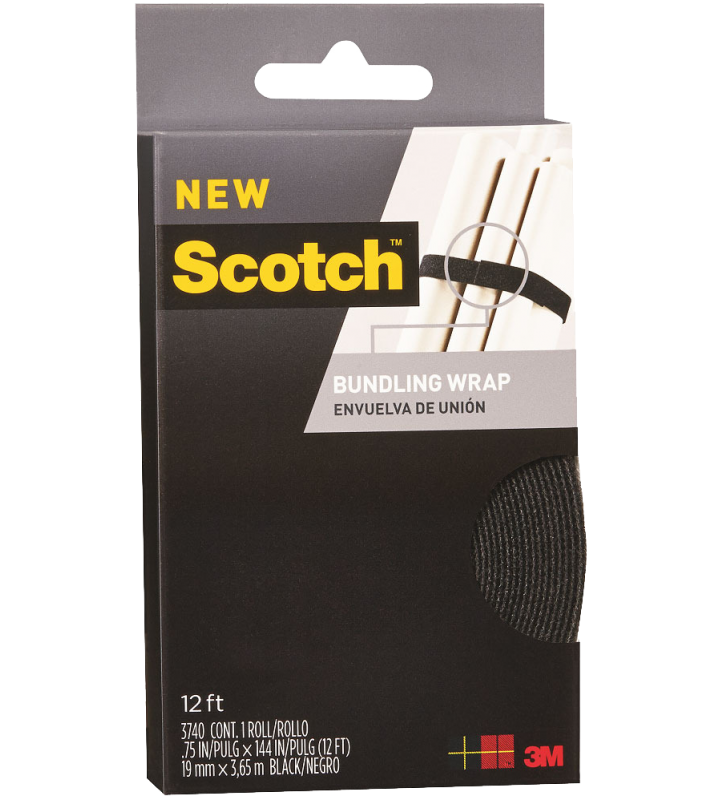 3M Scotch® 3740 黑色魔術捆綁帶 3/4" x 12'