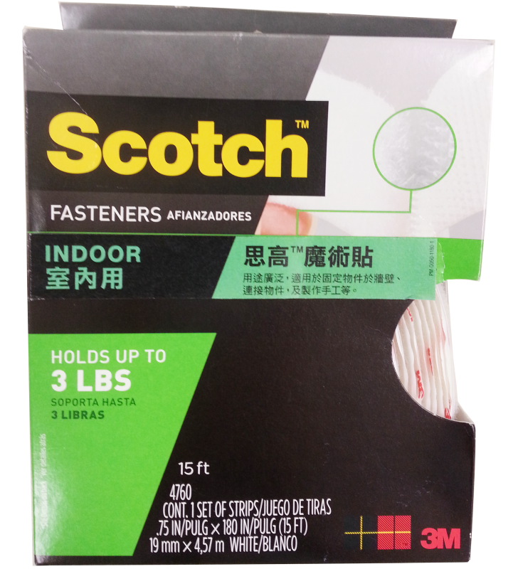 3M Scotch® 4760 Indoor Fastener 3/4" x 15' White