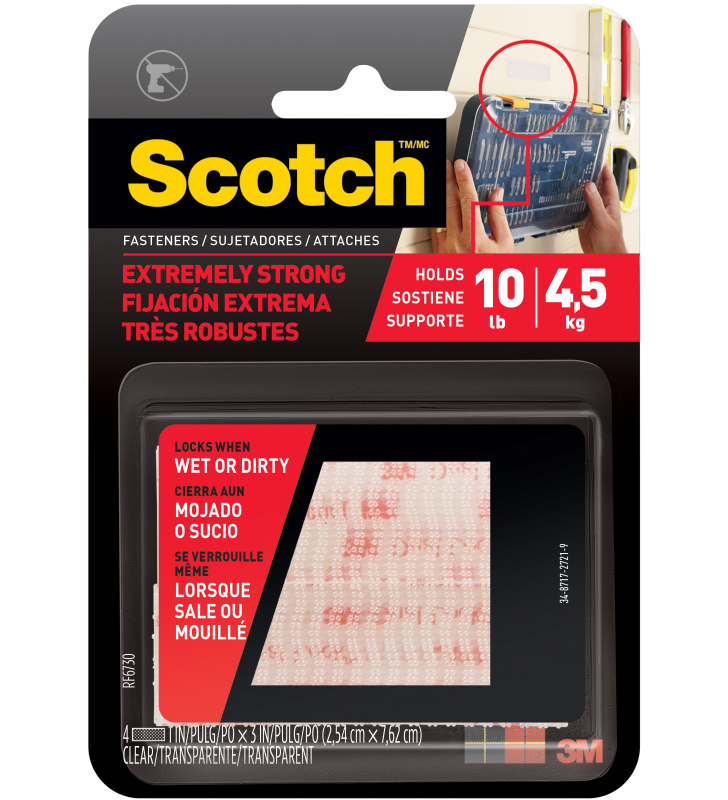 3M Scotch® 6730 Extreme Fastener 1" x 3" Clear