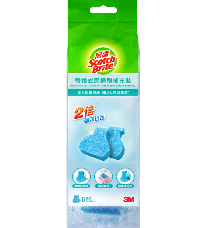 3M ACE替換式即棄馬桶刷補充裝 潔廁刷補充裝 (6件裝)