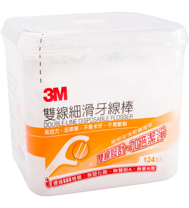 3M™ 雙線牙線棒(124支)盒裝