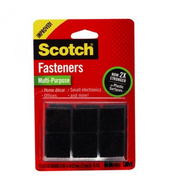 3M Scotch® RF7021 Reclosable Fasteners 7/8" x 7/8" Black
