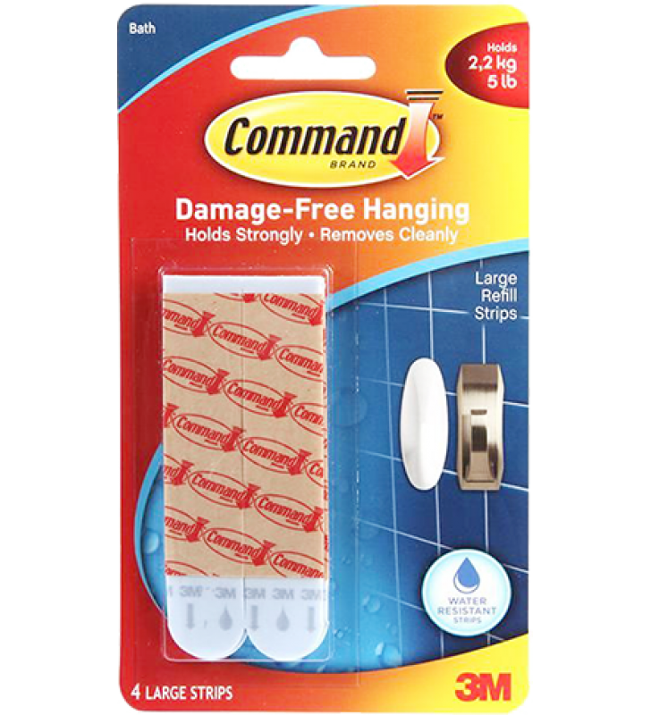 3M Command™ 無痕™ 防水膠貼 - 大型(4片裝) 17605B