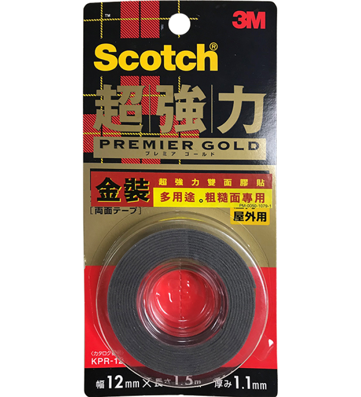 3M Scotch® Premier Gold Double Coated Tape - Rough surface KPR-12