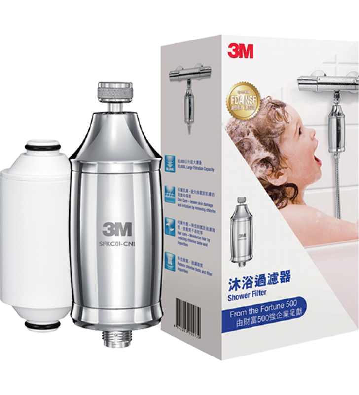 3M™ 沐浴過濾器連加送替換濾芯套裝 (1外殼+2濾芯)