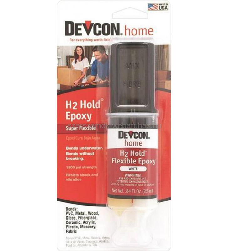 Devcon 22445 H2 Hold Flexible Unterwater Epoxy Glue Adhesive Syringe 25ml 