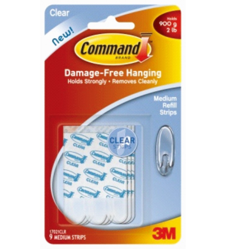 3M Command™ 無痕™ 透明補充膠貼 - 中型 17021CLR