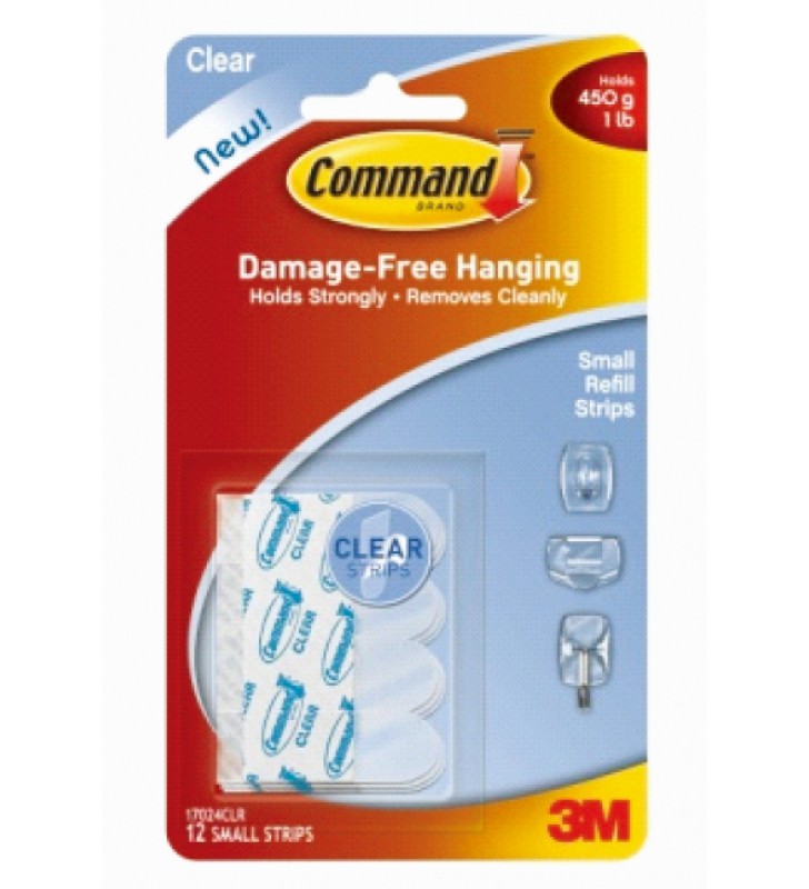 3M Command™ 無痕™ 透明補充膠貼 - 小型 17024CLR