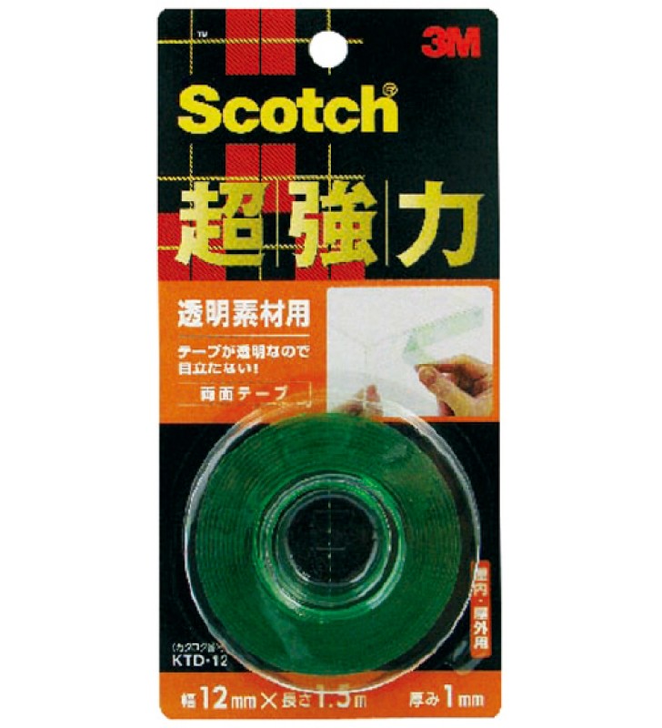 3M 思高® 超強力雙面膠貼 - 透明材料用 KTD-12